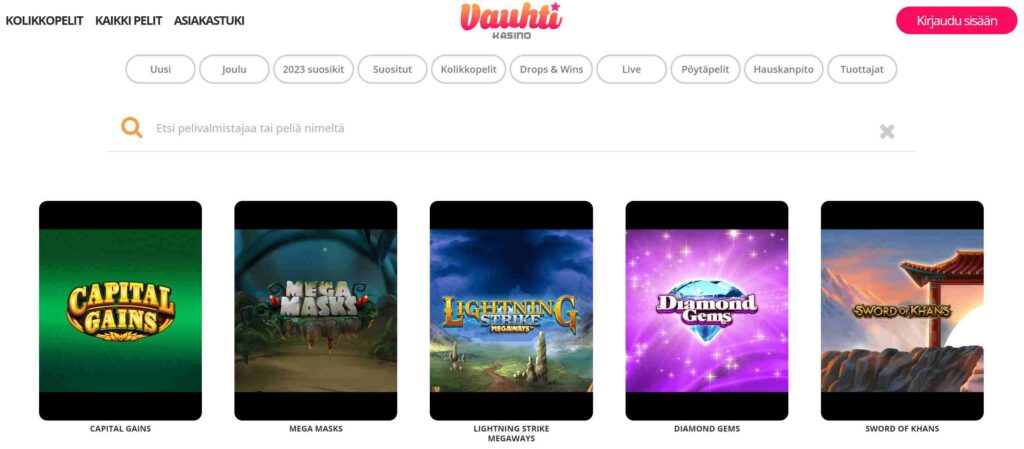Vauhti Kasinon pelit