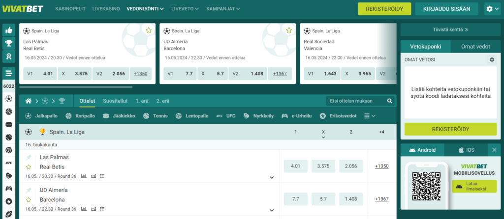 VivatBet vedonlyönti
