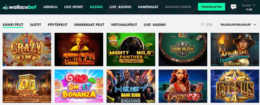 Wallacebet Casino pelit