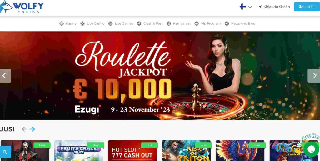 Wolfy Casinon etusivu