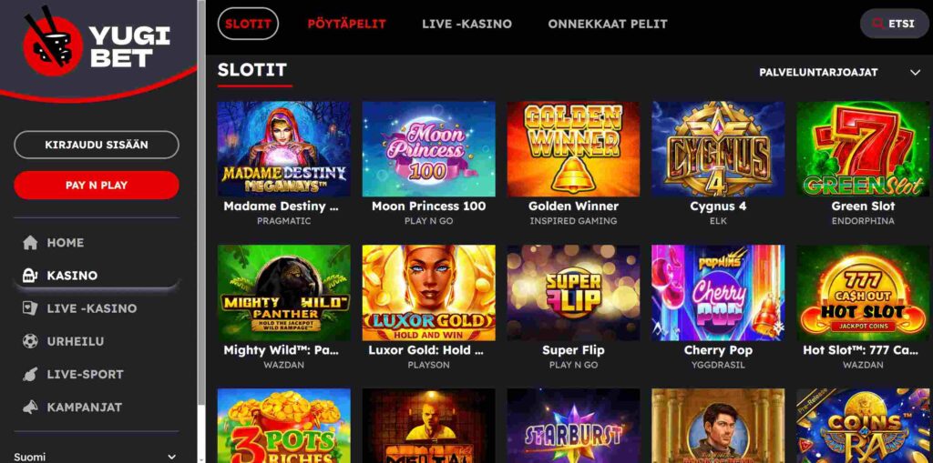 Yugibet kasinopelit